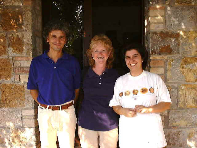 Andrea, Teddie, and Roberta at the Usi ceramic factory